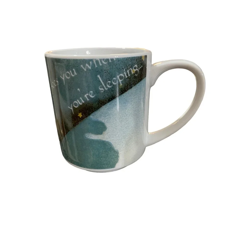 Pottery Barn Nostalgic Carol Christmas Mug~He Sees You‎ When You're Sleeping~NEW